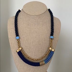 Stella & Dot navy rope and bead necklace